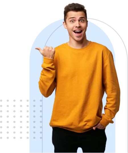 A person pointing at a value we provide